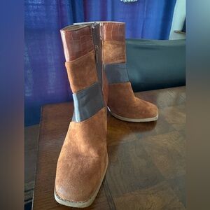 Pierre Dumas Brown and Tan Ankle Boots